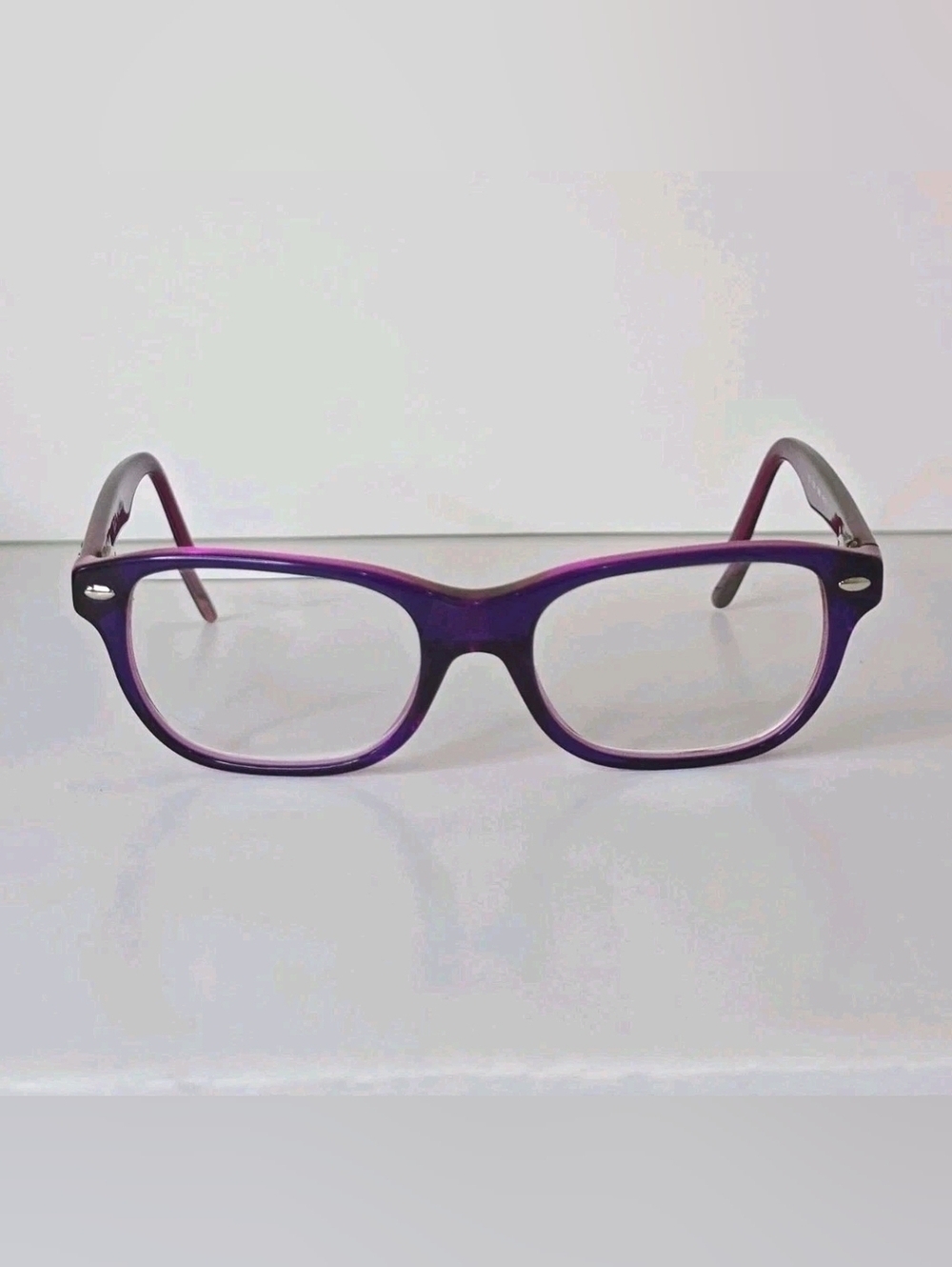 Ray-Ban RB1555 Violet Fuchsia Eyeglasses 48-16-130 Kids Petite Rectangle Frame